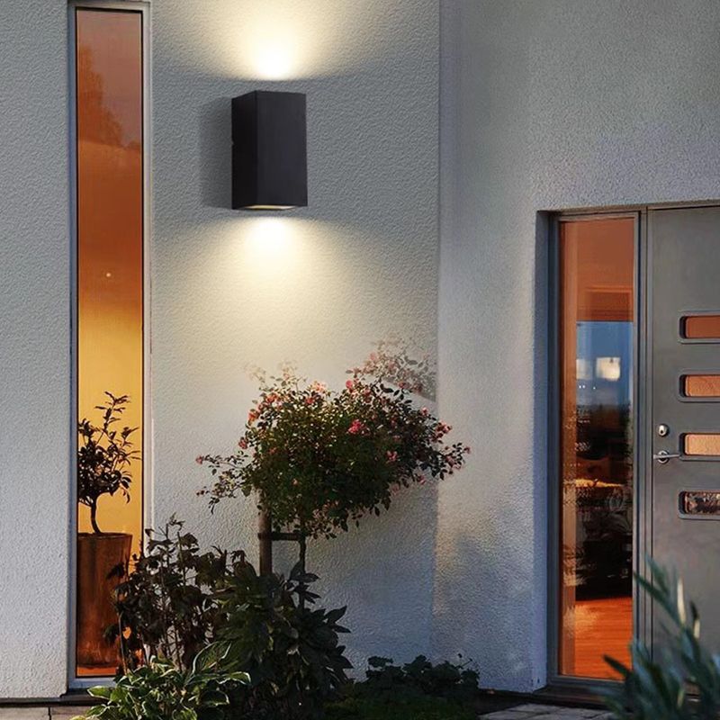 2-Light Rectangular Wall Sconce Light Modern Metal Wall Sconce Lighting