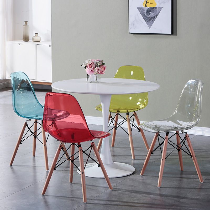 Glam Style Acrylic Side Chair Transparent Armless Dining Chairs for Home