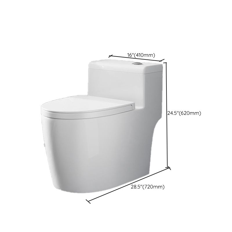 Contemporary Floor Mount Flush Toilet White Toilet Bowl for Washroom