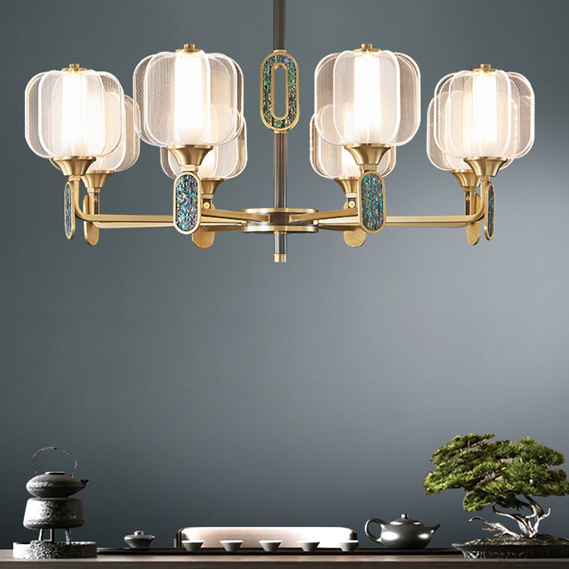 Multi Light Cylindrical Branch Hanging Lights Modern Style Acrylic Hanging Lighting