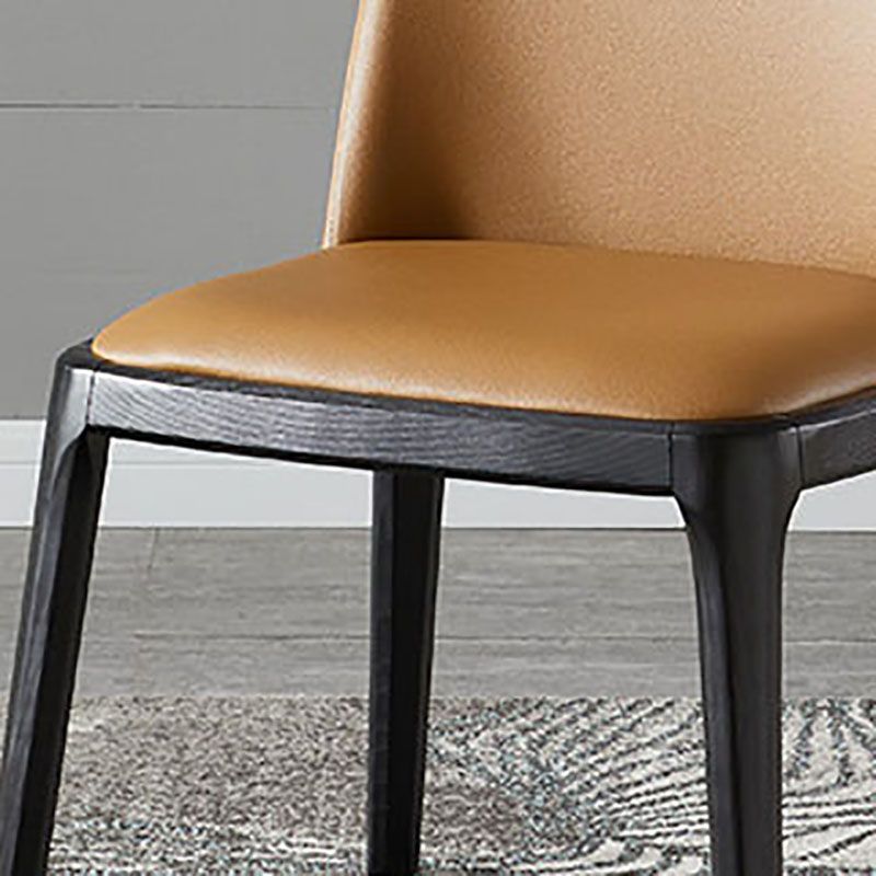 Silla auxiliar industrial para interiores, silla de comedor tapizada de madera con respaldo macizo (juego de 2)