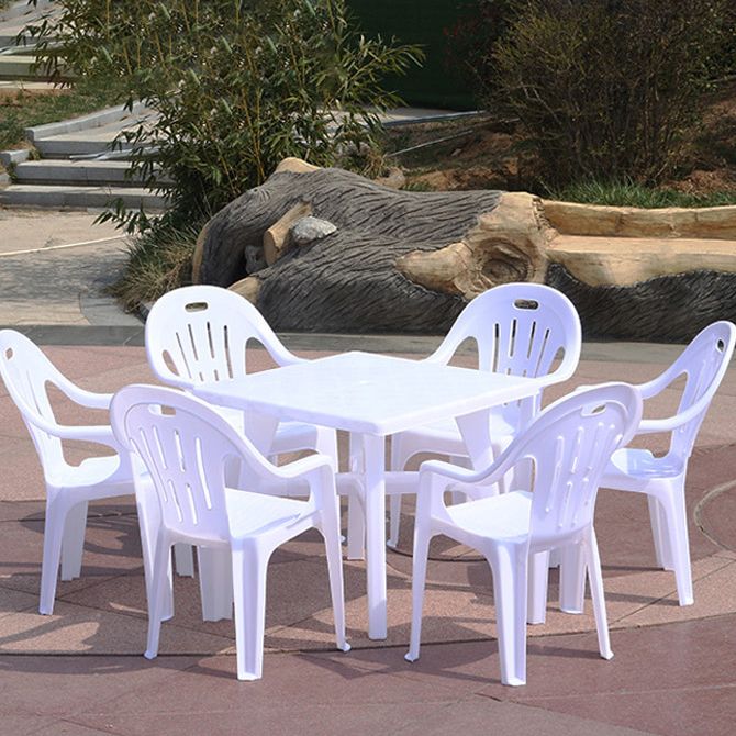 Modern Geometric Waterproof Courtyard Table Plastic Outdoor Table