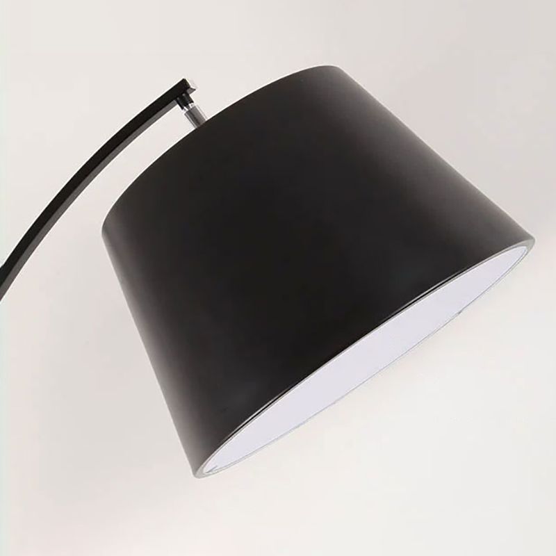 Fishing Rod Metal Floor Lamp Decorative 1-Light Standing Floor Light with Drum Shade