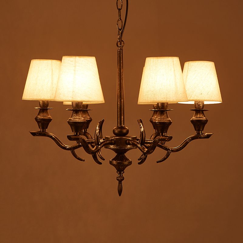 Tessuto Black Black sospeso cono il lampadario 6 lampadario tradizionale a sospensione per il ristorante