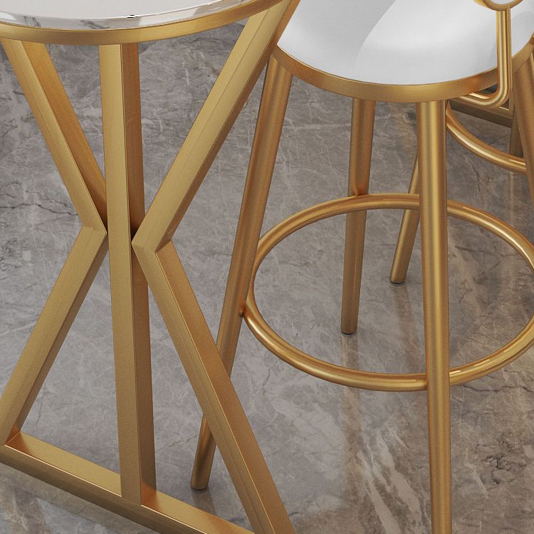 Glam 1/2/3/5 Pieces Sintered Stone Bar Table Set Fixed Table Counter Set for Dining Room