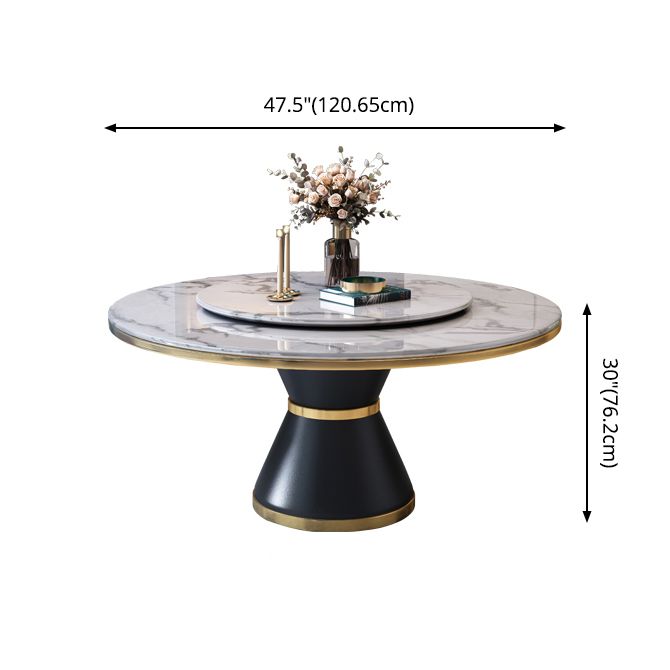 Round Kitchen Galm Sintered Stone Dining Table of Traditional Height for Dining Room Sets
