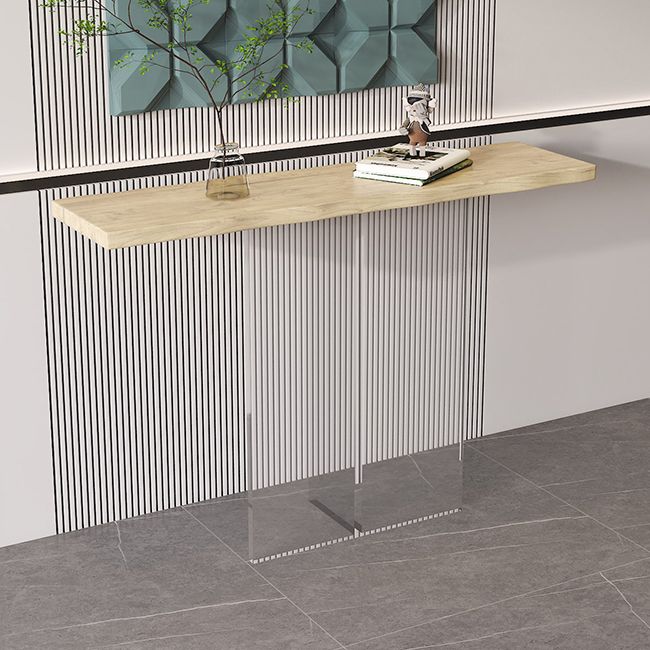 Solid Wood Console Table 31.5" Tall Rectangle End Table with Acrylic Leg
