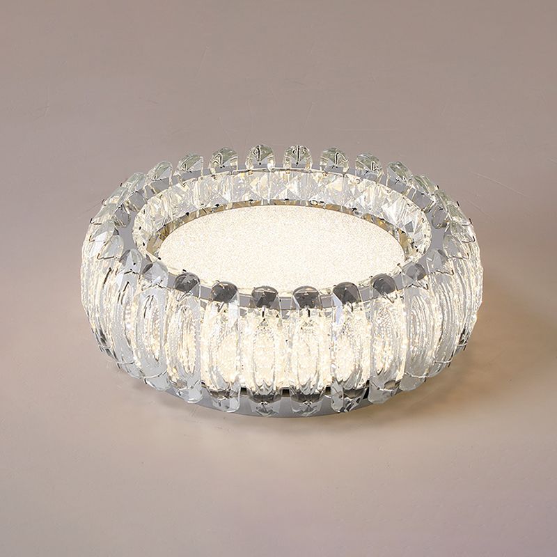 Donut Led Flush Light Fixture Minimalist Crystal Chrome LED Massimale Luce per Bedroom