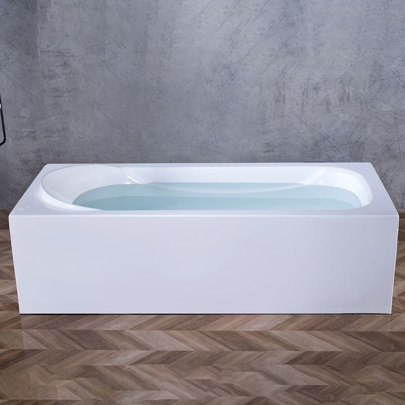 Soaking Bathtub Acrylic Antique Finish Rectangular Back to Wall Bath Tub