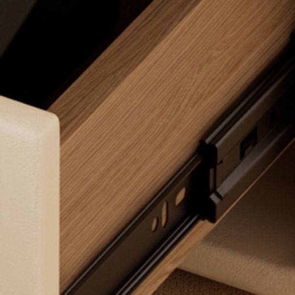 Faux Leather Upholstery Kids Nightstand Pine Nightstand with Drawers