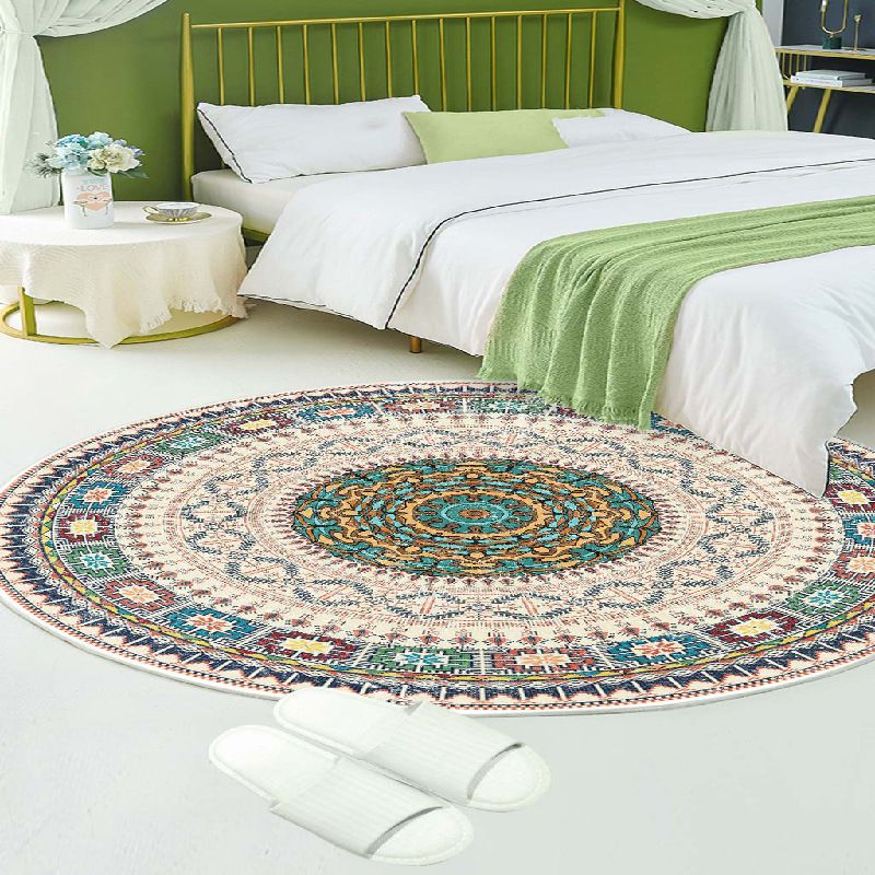 Ausgefallener Marokko -Gebiet Teppich Beige Stammesmuster Teppich Färbung resistenter Innenteppich für Wohnkultur