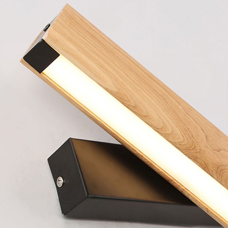 Single Modernism Beige Wall Mounted Sconce Wooden LED Wall Light