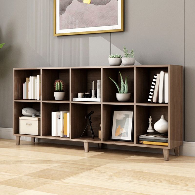 Natural Wooden Bookcase Standard Contemporary Bookshelf with Shelves