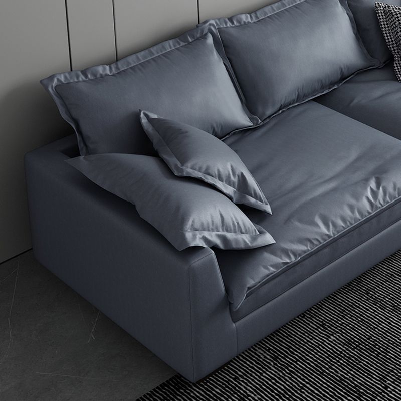 Stationary Living Room Square Arm Standard Blue-Gray Modern Sofa
