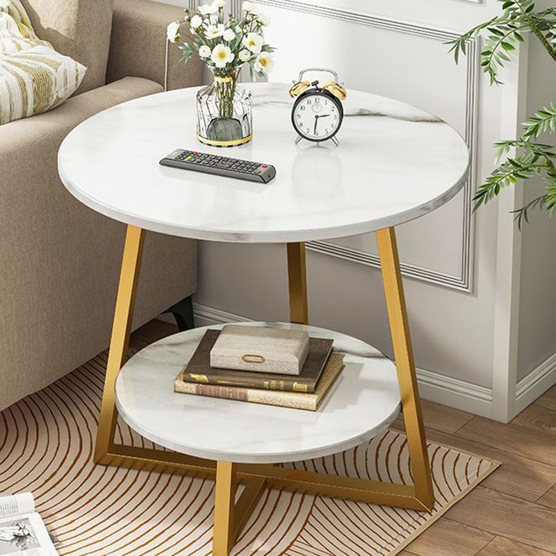 Contemporary  Round End Table Cross Leg  Side Table  for Living Room