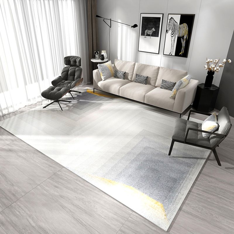 Salle de salon moderne Bloc de couleur du tapis Polyester Area Rapis de support sans glissement