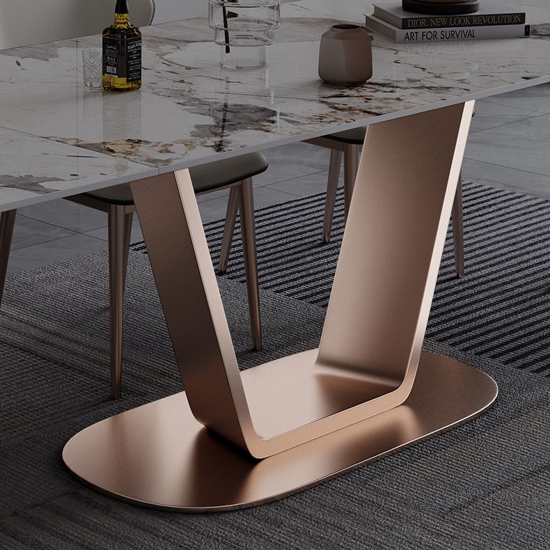 55.12''l Mesa de piedra sinterizada Mesa de comedor rectangular para la cocina