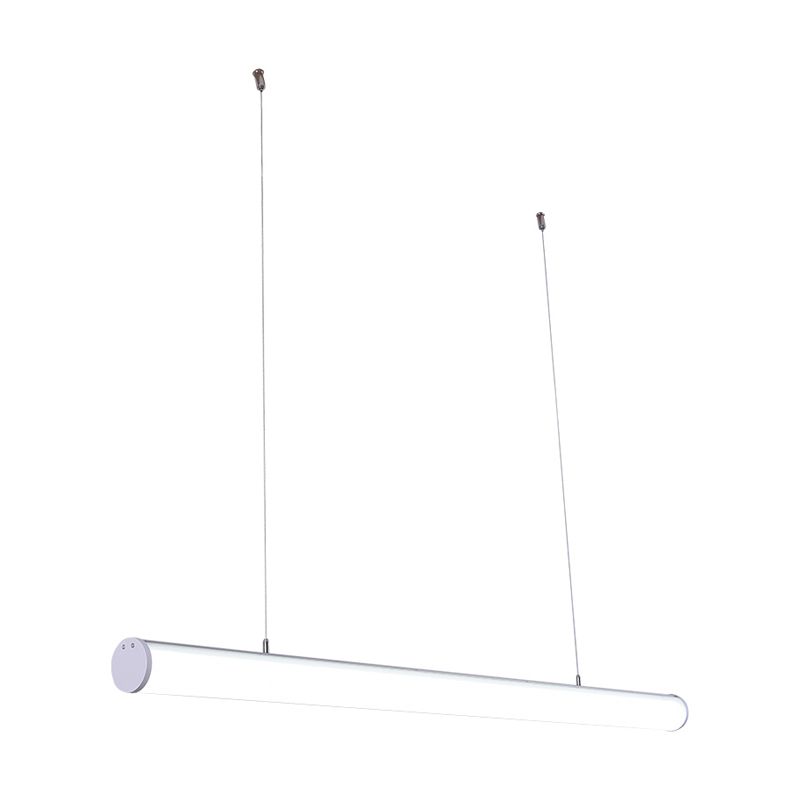 Modern Style Linear Shape Island Lighting Idea Metal 1-Light Island Pendant in White