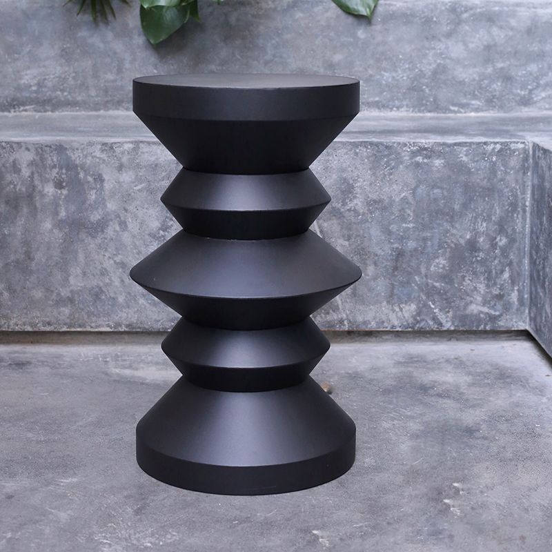 14" Wide Contemporary Corner Table Round Metal Black Side Table