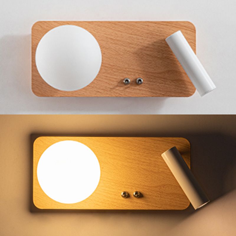 2 luces de lectura geométrica de la iluminación de pared de estilo moderno lámpara montada en la pared en marrón