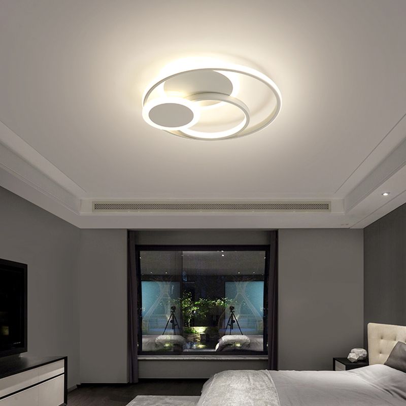 Lámpara LED de montaje empotrado con anillo, pantalla acrílica, luz de techo moderna para dormitorio