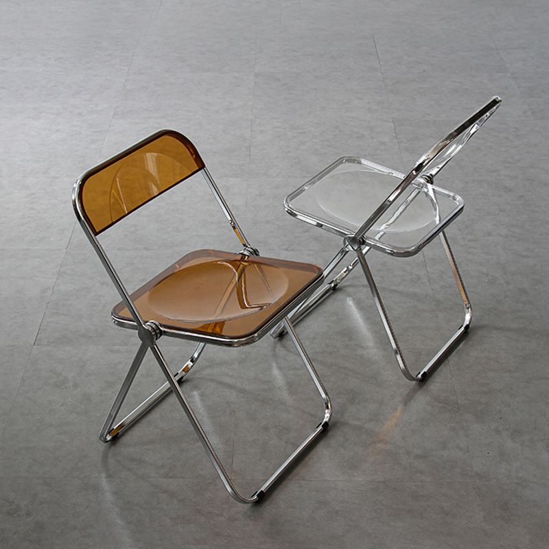 Silla de comedor plegable moderna, sillas de comedor de metal sin brazos para uso en restaurantes