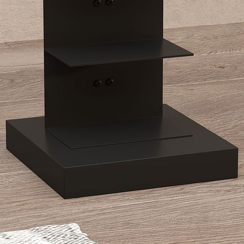 Contemporary Metal Bookshelf Black Geometric Shelf Bookcase for Study Room