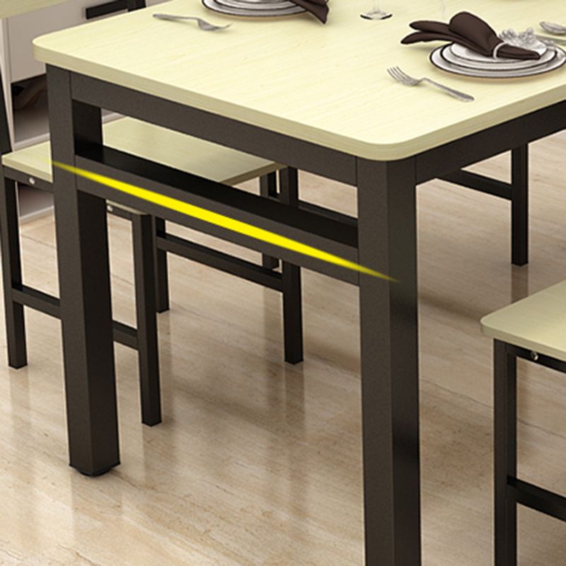 Modern Dining Room Set with Rectangle Shape Standard Height Table and 4 Legs Base