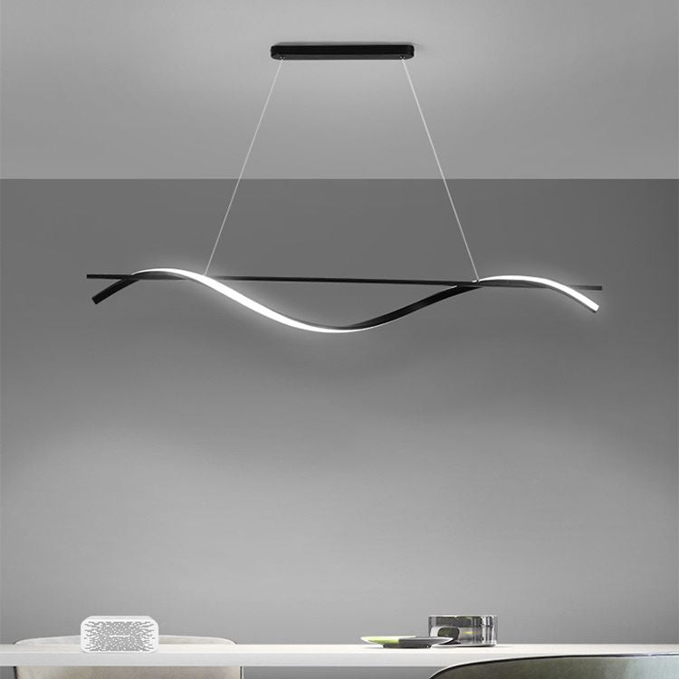 Fissaggi dell'illuminazione dell'isola Wave Acrilico Idee di illuminazione dell'isola moderna per il ristorante