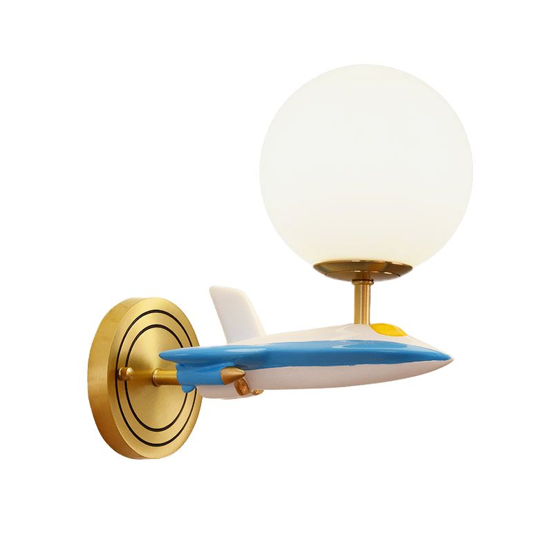 Living Room Sphere Wall Light with Airplane Glass Resin Contemporary Sconce Light