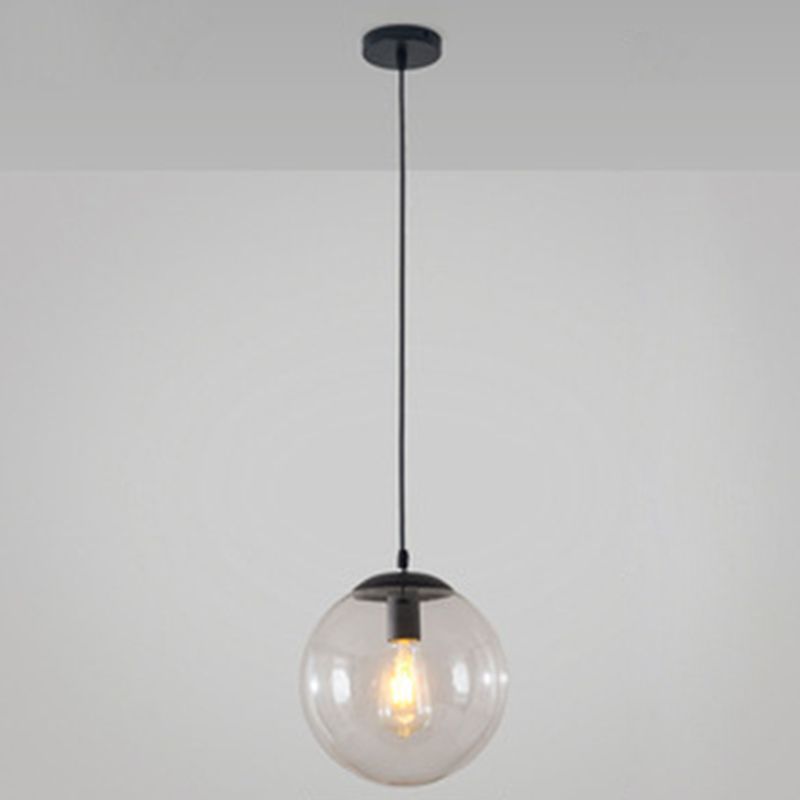 Restaurant Pendant Lighting Fixture Minimalist Style Pendant Ceiling Light with Orb Glass Shade