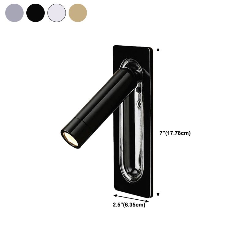 1-Light Geometric Wall Mount Light Modern Style Metal Reading Wall Lamp