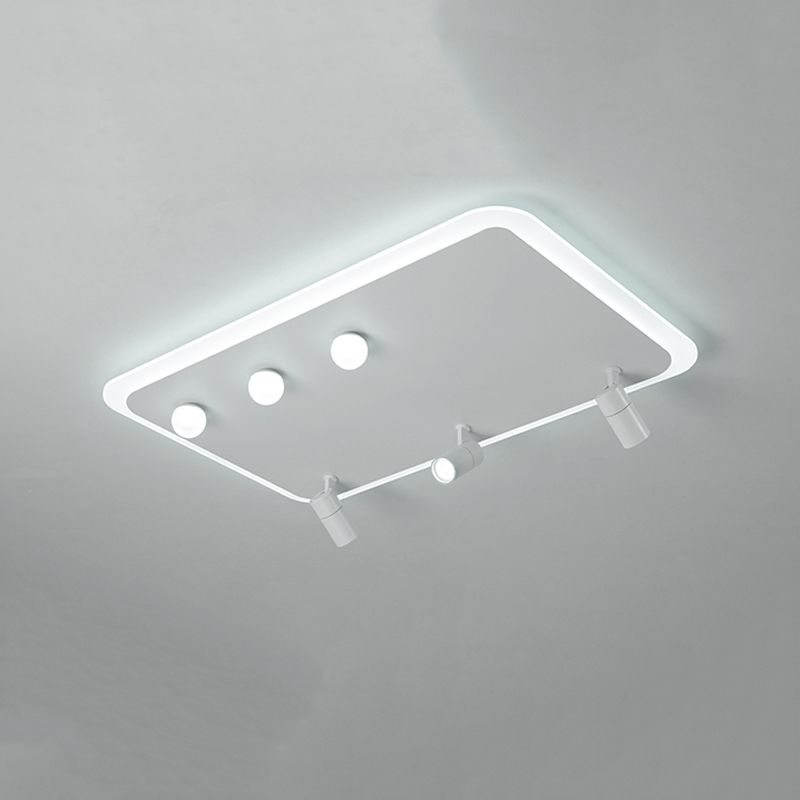 White Flush Mount Ceiling Light LED Ceiling Lamp Fixture with Spotlights for Bedroom