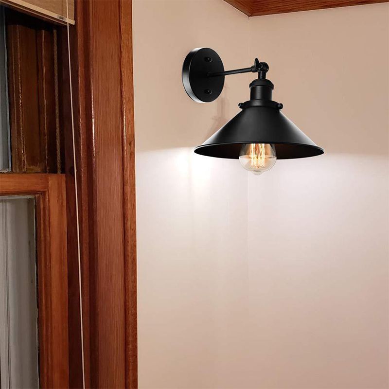 Industrial Metallic Wall Light Fixture with 1 Light for Bedroom Living Room