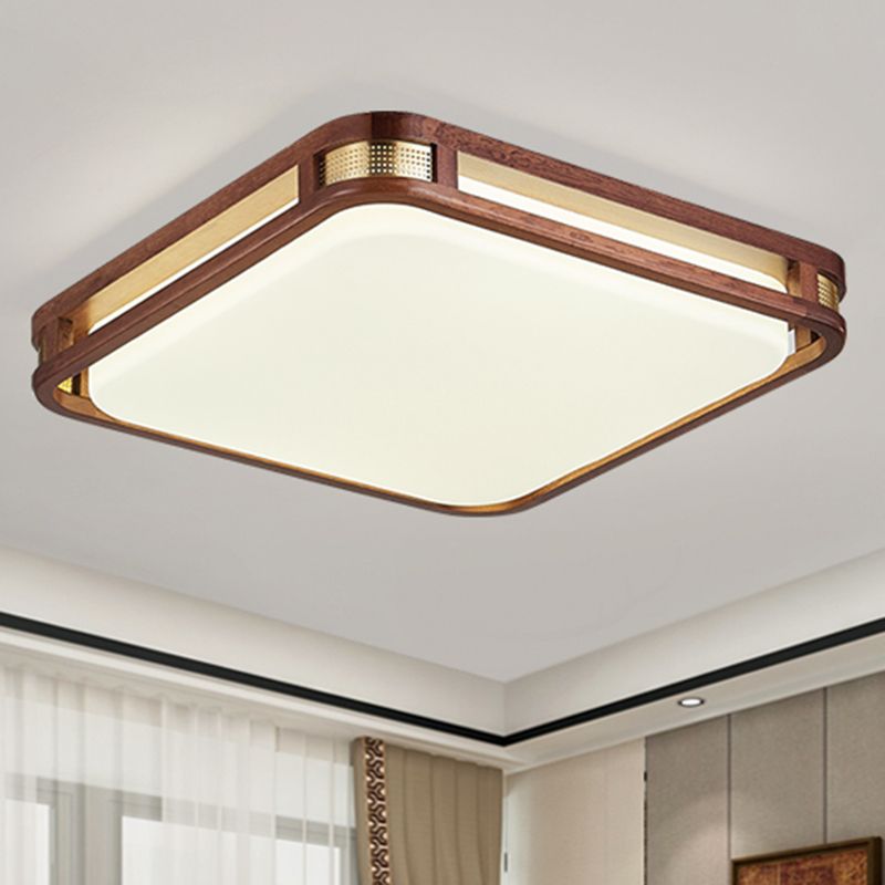 Minimalist Wood Flush Mount 1-Light LED Flush Mount Ceiling Light for Living Room