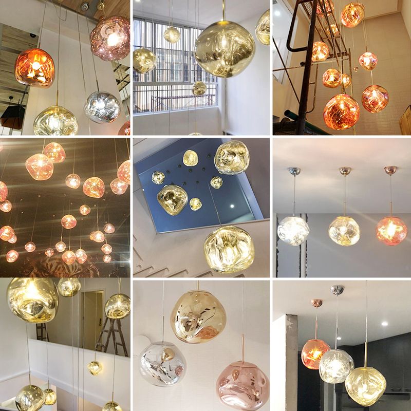 1 Light Acrylic Pendant Ceiling Lights Modern Spherical Hanging Pendant Lights for Dining Room