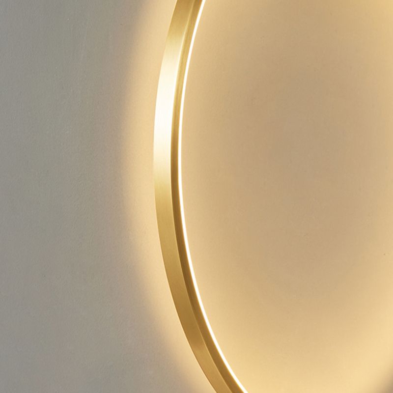 Metal Round Shape Wall Mount Lighting Modern Style 1-Light Wall Mounted Light Fixture