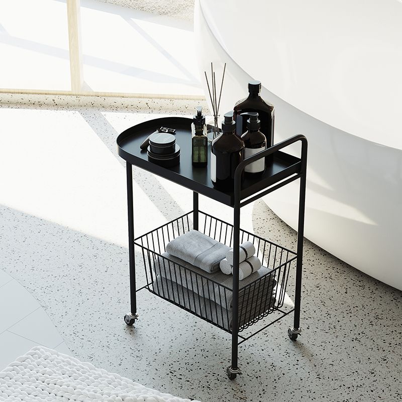23.6" Tall Mid-Century Style Side Table Metal Double Tier Side End Table