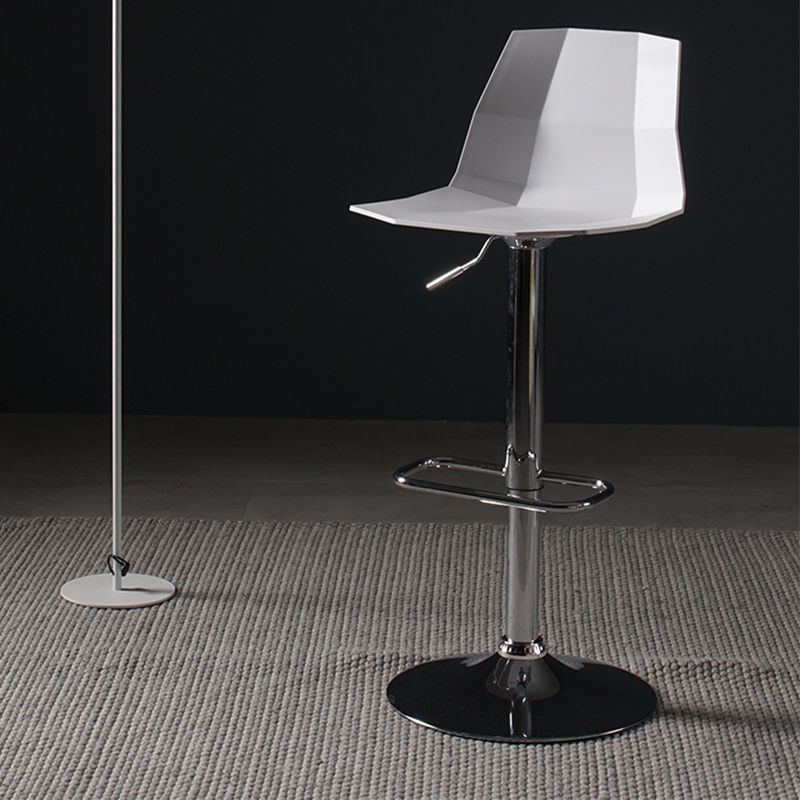 Contemporary Plastic Bar Stool Adjustable Height Dining Stool with Footrest