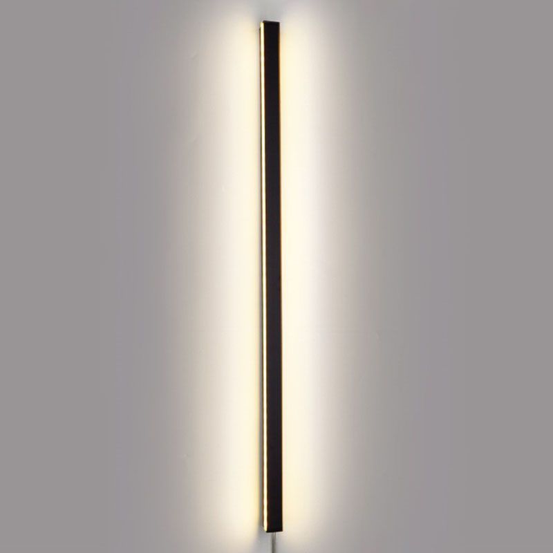 Modern Simplicity LED Wall Lamp Linear Acrylic Wall Light in Black