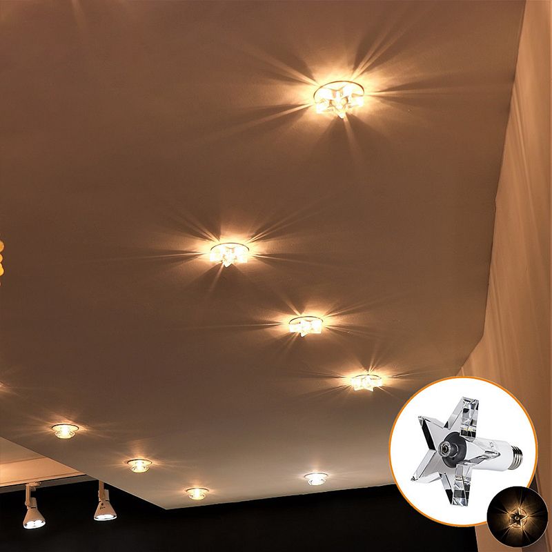Star-Shaped Mini Flush Mount Zeitgenössischer klarer Kristall LED Flur in der Nähe von Deckenlampe