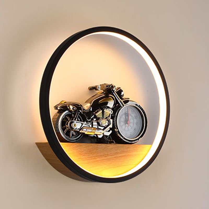Modern Simple Metal Wall Light Circle Shape Wall Lamp with Silica Gel Shade for Bedroom