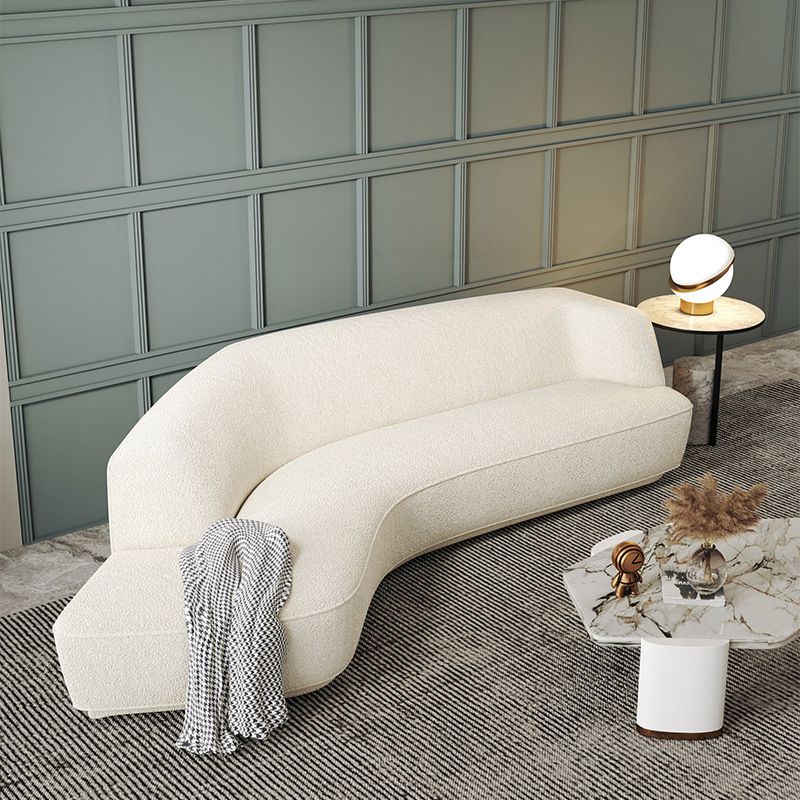 30" Wide Contemporary Sectional Sofa Fabric Curved Corner Sectional