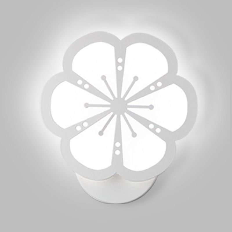 Modern Flower Shape Wall Light Sconces White 1 Light Sconces Light for Living Room