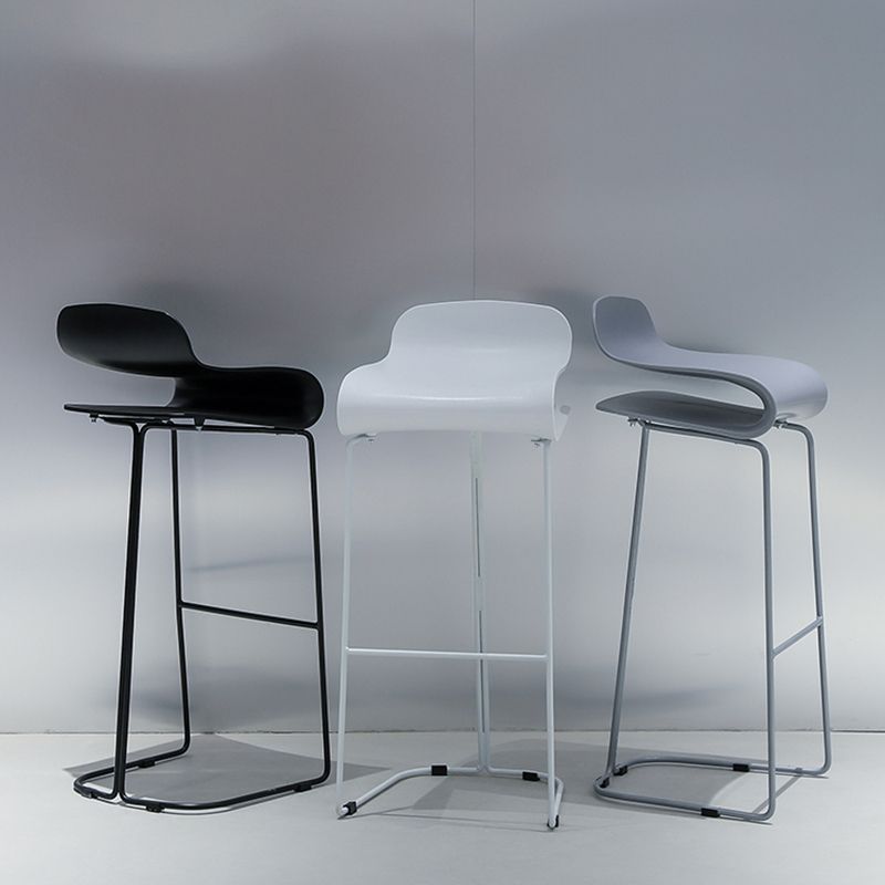 Industrial Iron Simple Barstool Indoor Tall Stool with ABS Seat