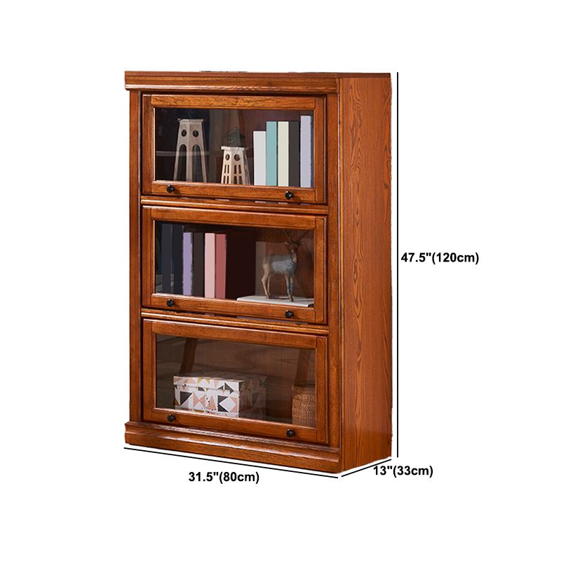 Mid-Century Modern Side Cabinet Square Accent Cabinet with Glass Paned