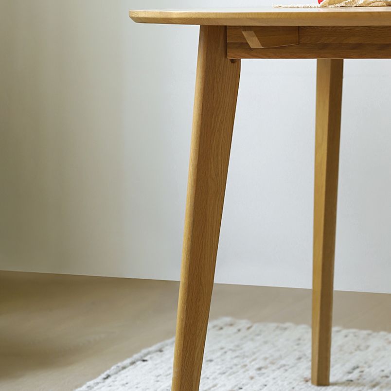 Round 4-foot Dining Table Oak Solid Wood Furniture for Dining Room Home