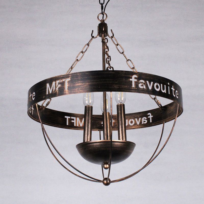 3 lumières Cougie lustre Lighting Farmhouse Style Antique Bronze Metal suspendu