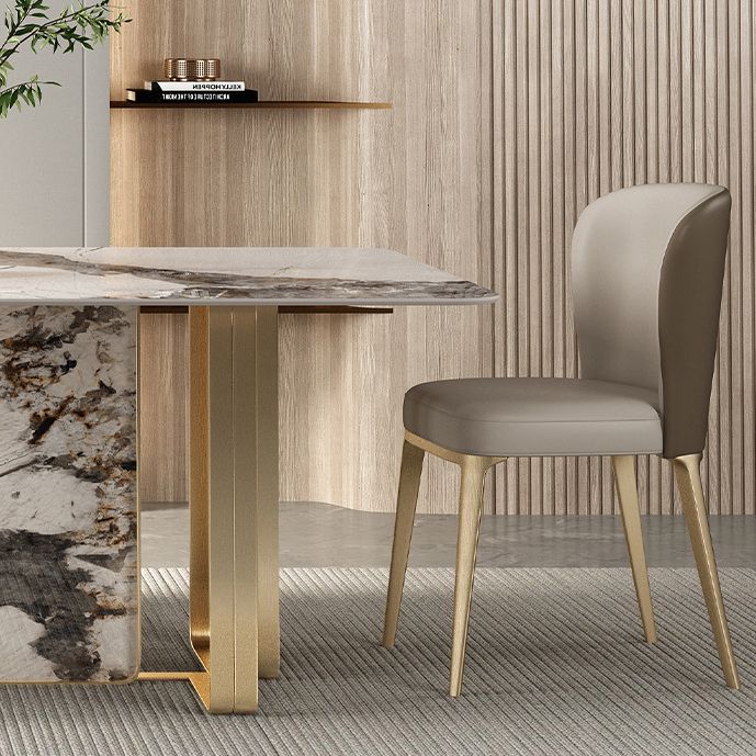 Luxury Sintered Stone Top Dining Set Rectangle 1/3/4/5/6 Pieces Dining Room Table Set
