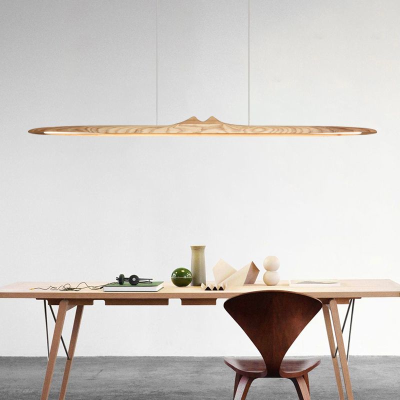 Luci a sospensione contemporanea per l'illuminazione dell'isola lineare dell'isola della cucina in legno